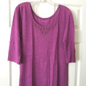 Eileen Fisher magenta tunic with "beads", small